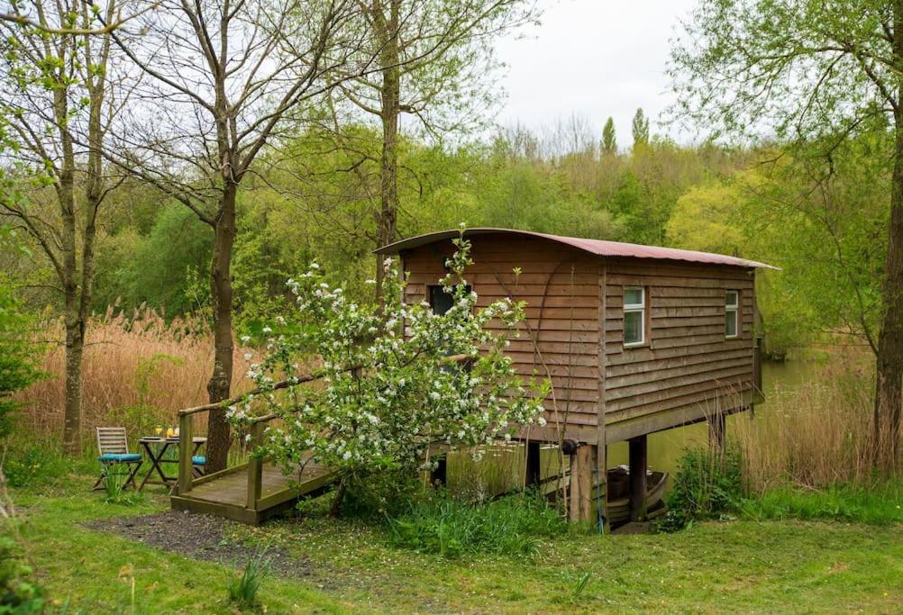 Lakeside Cabin On Stilts- 'Kingfisher' Rous Lench Exterior foto